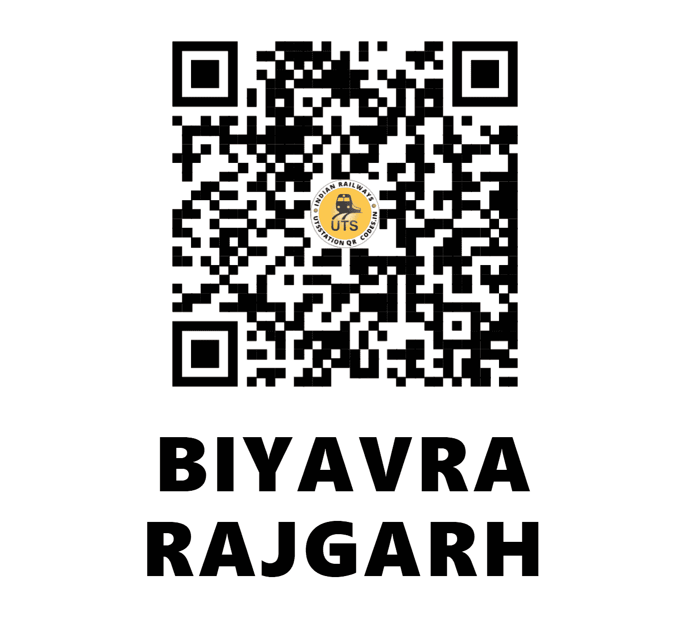 UTS QR Code for BIYAVRA RAJGARH - BRRG - WC (MADHYA PRADESH)